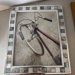 Sixtrees Picture Frame, Beautiful Pearl Green Ivory Mosaic Tiles 7.5" X 9.5"